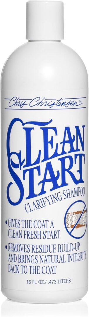 Clean Start clarifying shampoo bottle.