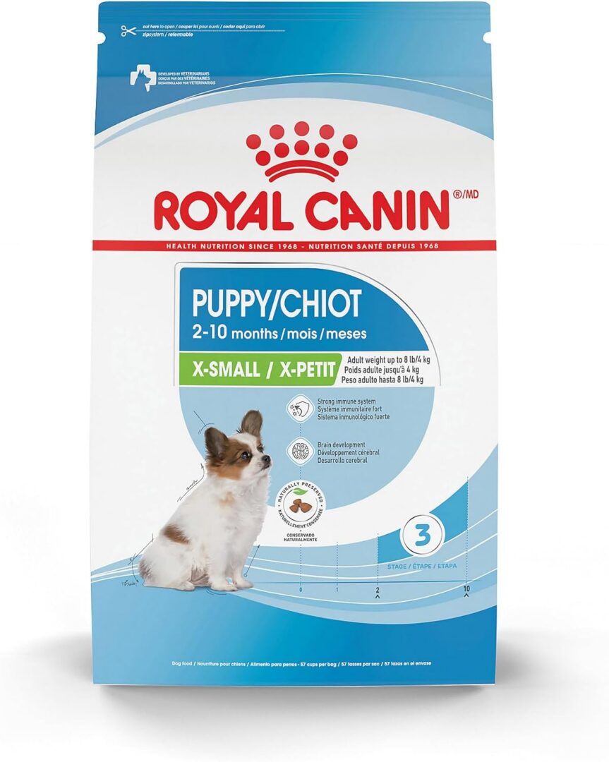 Royal Canin puppy food bag, small breed.