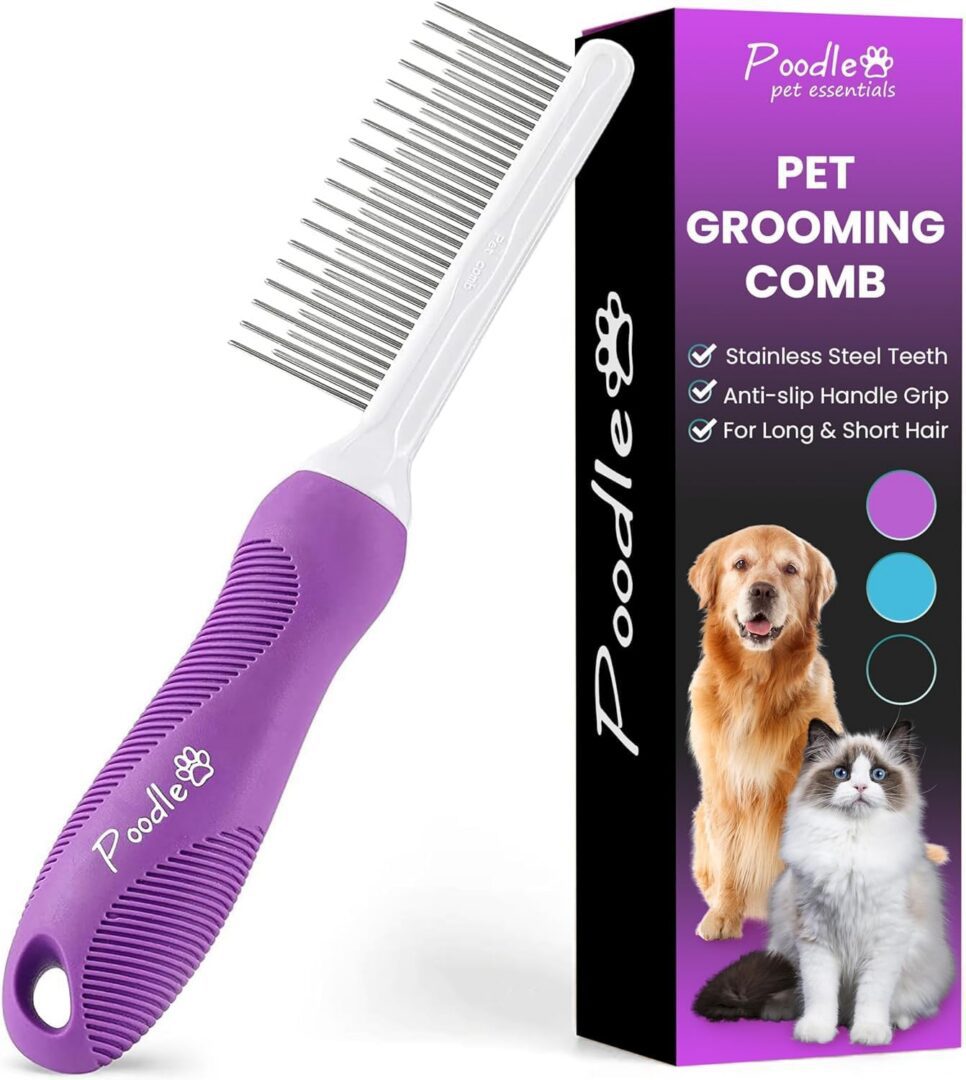 Pet grooming comb with packaging box.