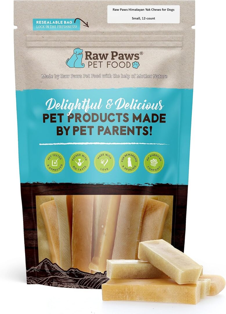 Raw Paws yak chews for dogs package.