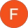 Orange circle with white letter "F".