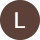Brown circle with white letter 'L'.