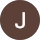 Brown circle with white letter J.