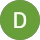 Green circle with a white letter D.