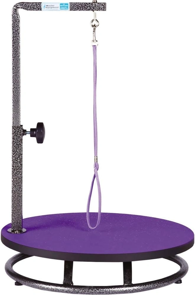 Pet grooming table with adjustable arm.